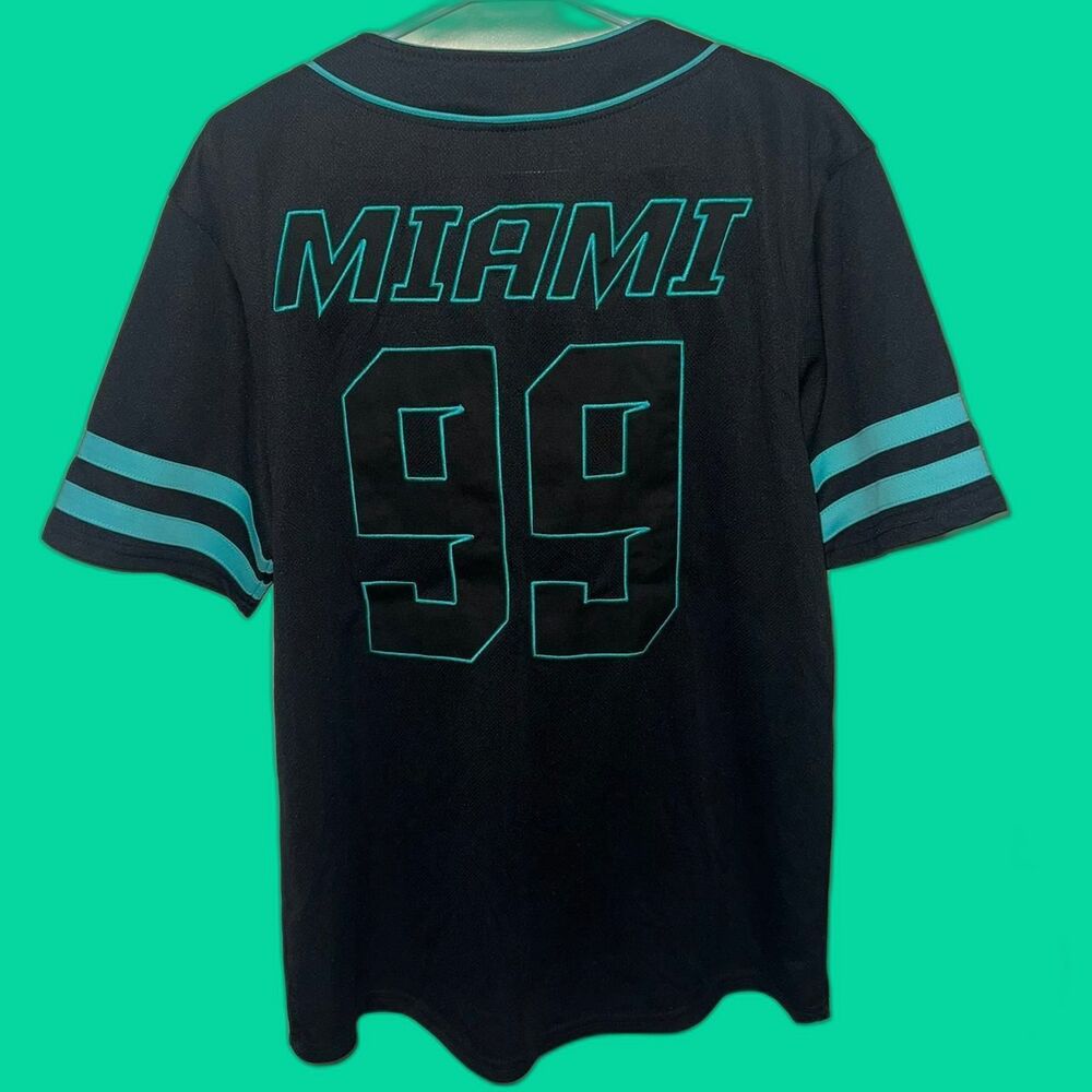 Ultra Miami Teal and Black Baseball Jersey size: Medium